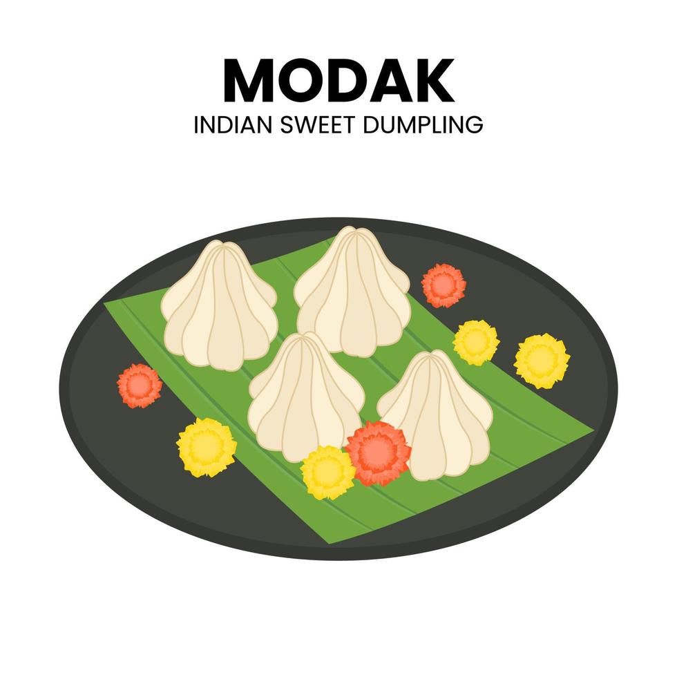 Modak Asian food vector illustration