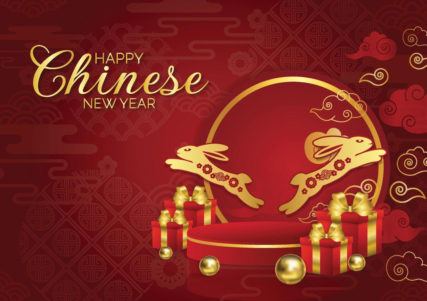 chinese new year banner rabbit year 2023 vector