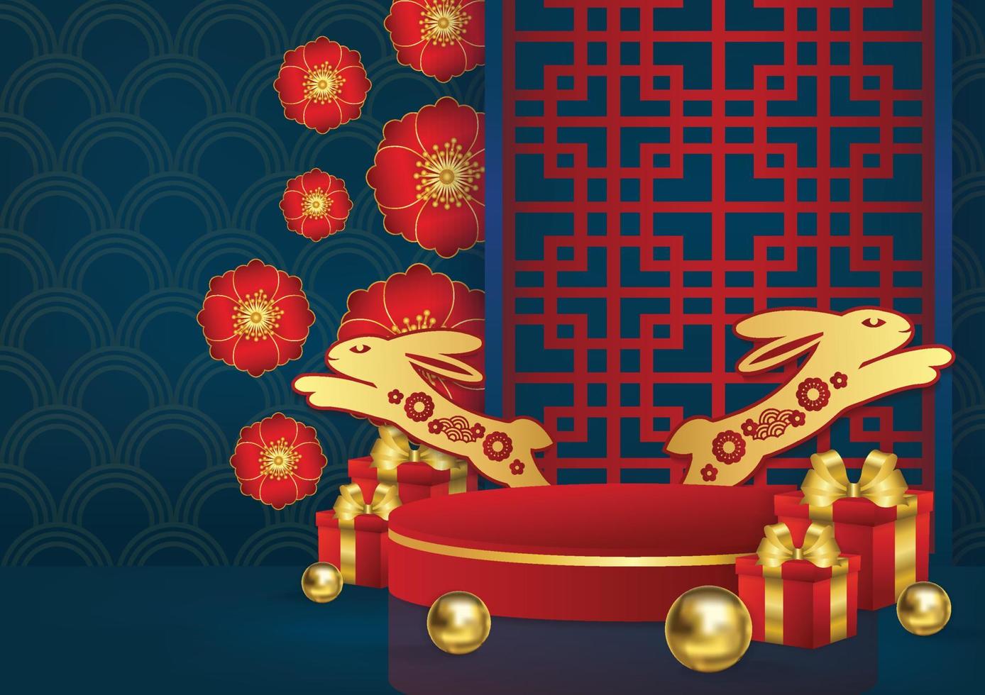 chinese new year banner rabbit year 2023 vector