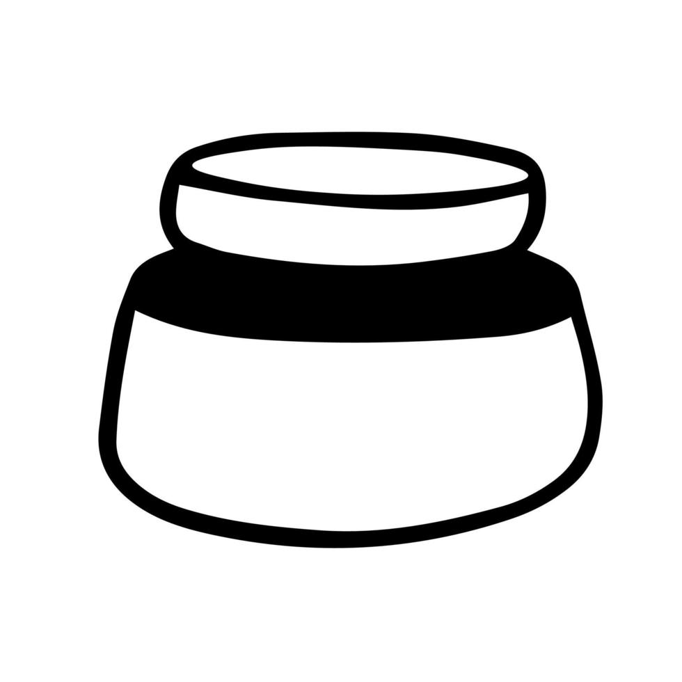 Jar of face cream in doodle style vector