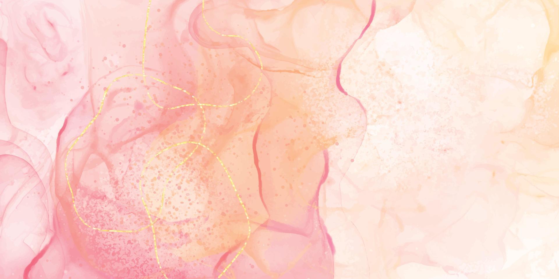 fondo elegante de tinta de alcohol de mármol rosa coral. ilustración líquida acuarela de lujo vector