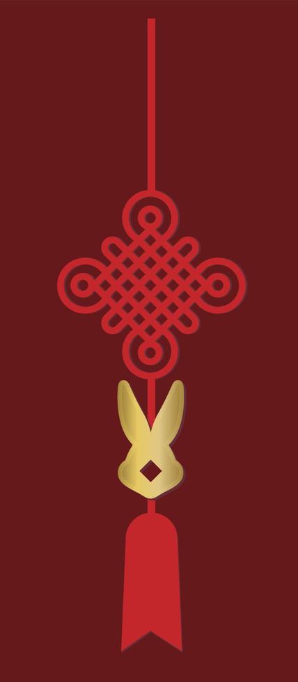 Chinese new year of the rabbit knot icon vector