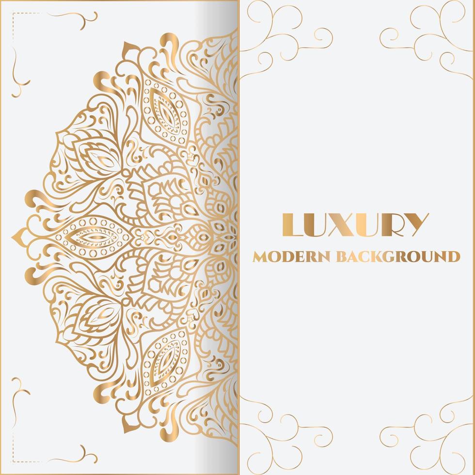 Unique and luxury mandala background in golden color for invitation and other work. vector