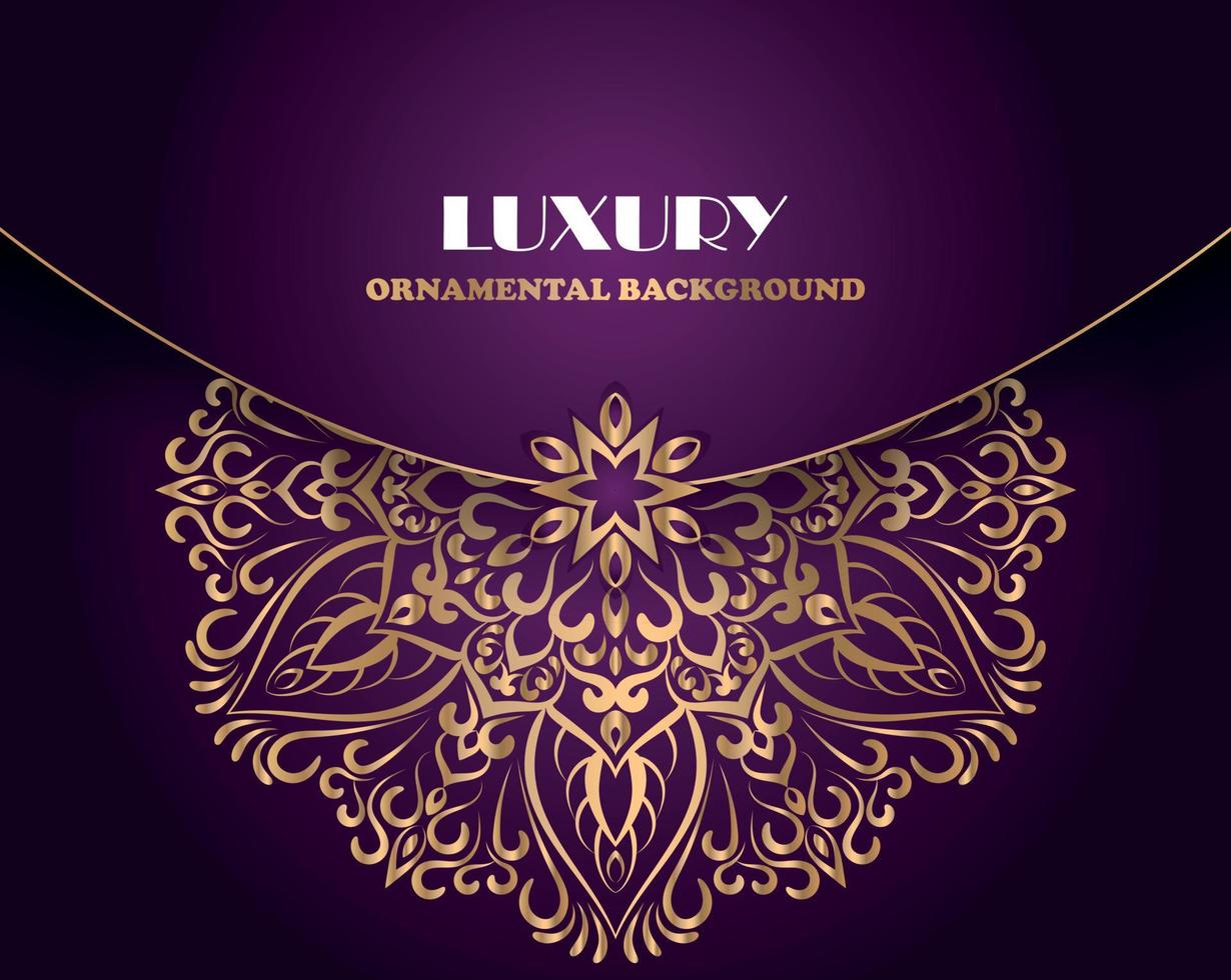 Unique and luxury mandala background in golden color for invitation and other work. vector