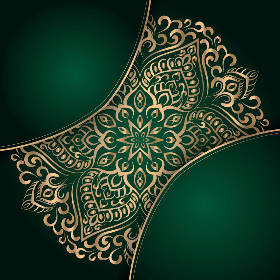 Unique and luxury mandala background in golden color for invitation and other work. vector