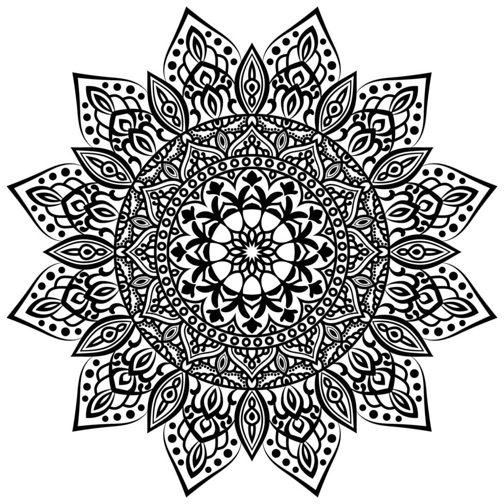 Unique black and white Ornamental Mandala Coloring Book. vector