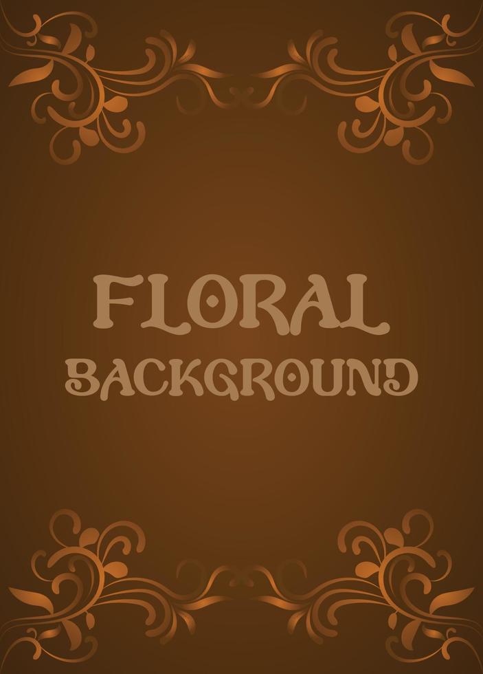 Dark Brown color Floral  Ornamental Unique Background. vector