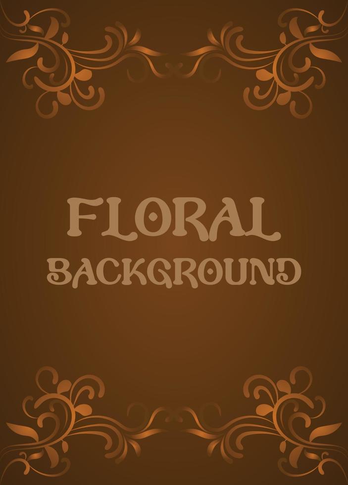 Dark Brown color Floral  Ornamental Unique Background. vector