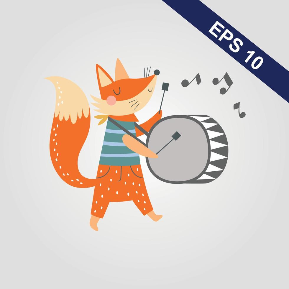 Cute fox cartoon vector file