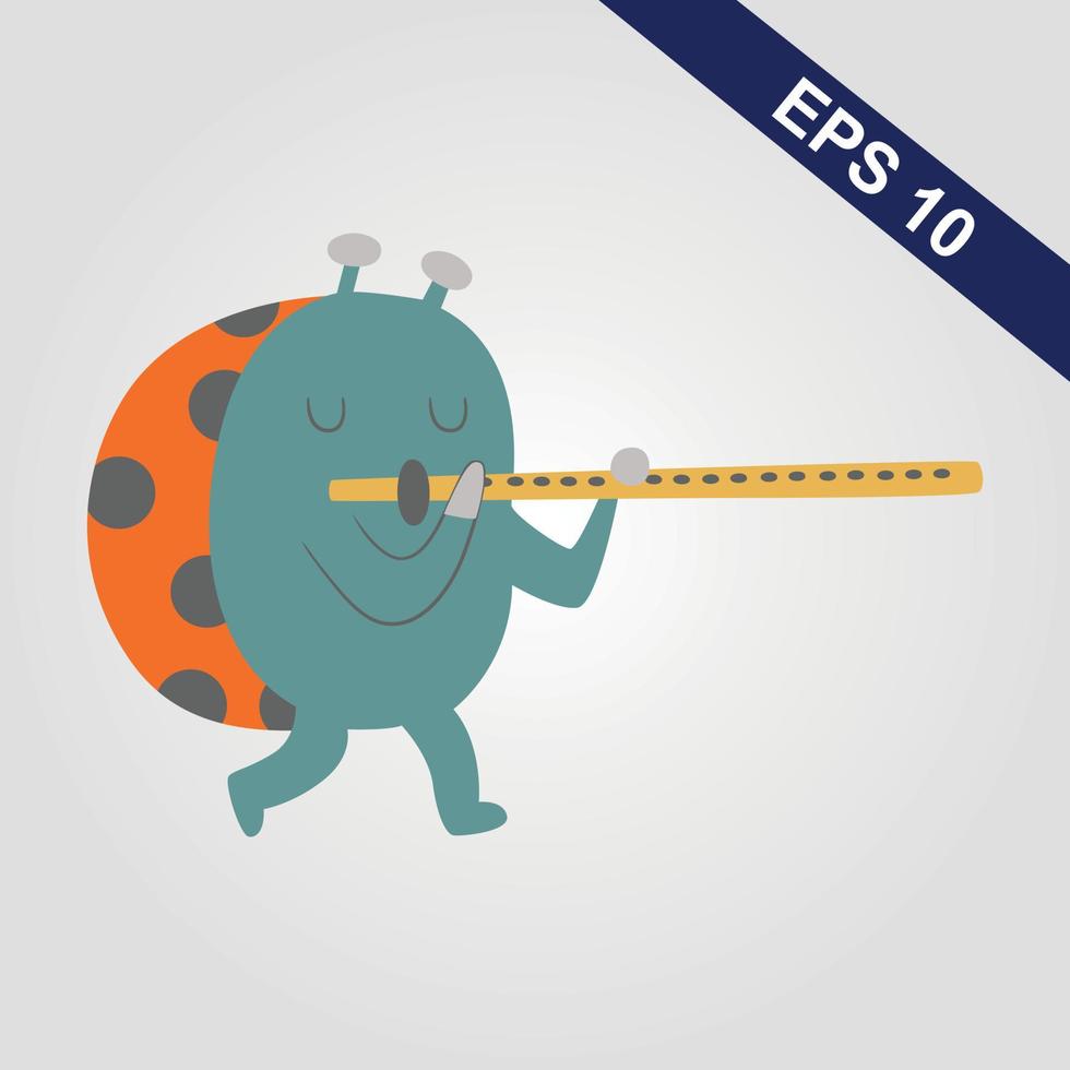 Round shell snail crawls and smiles on a grey. Character vector