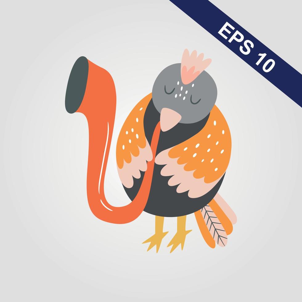 Cuckoo bird singing isolated on grey background. Cucoos icon vector illustration for ornitology or nature design.