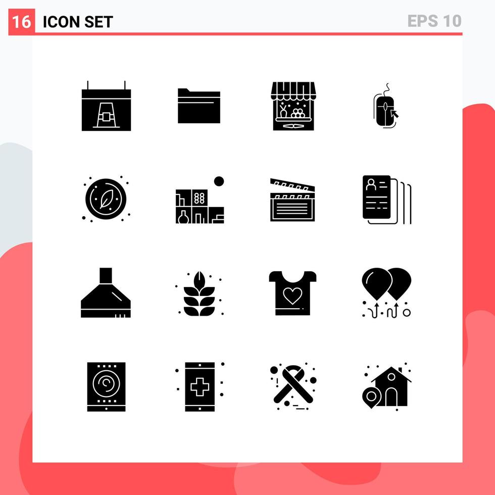 User Interface Pack of 16 Basic Solid Glyphs of shopping internet storage click ship Editable Vector Design Elements