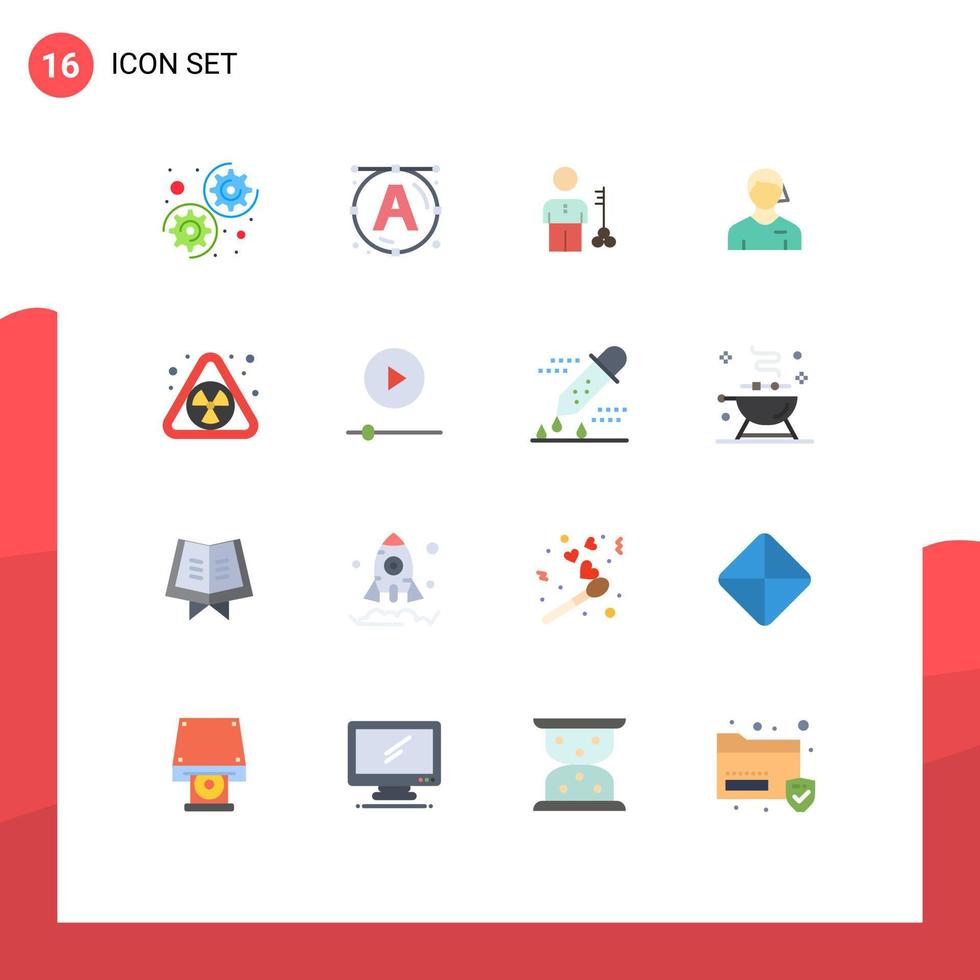 Set of 16 Modern UI Icons Symbols Signs for referee judge lock football security Editable Pack of Creative Vector Design Elements