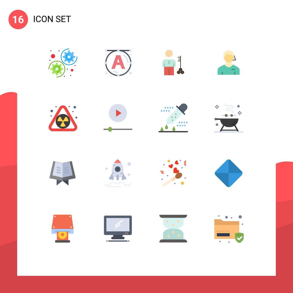 conjunto de 16 iconos de interfaz de usuario modernos signos de símbolos para árbitro juez bloqueo seguridad de fútbol paquete editable de elementos creativos de diseño de vectores