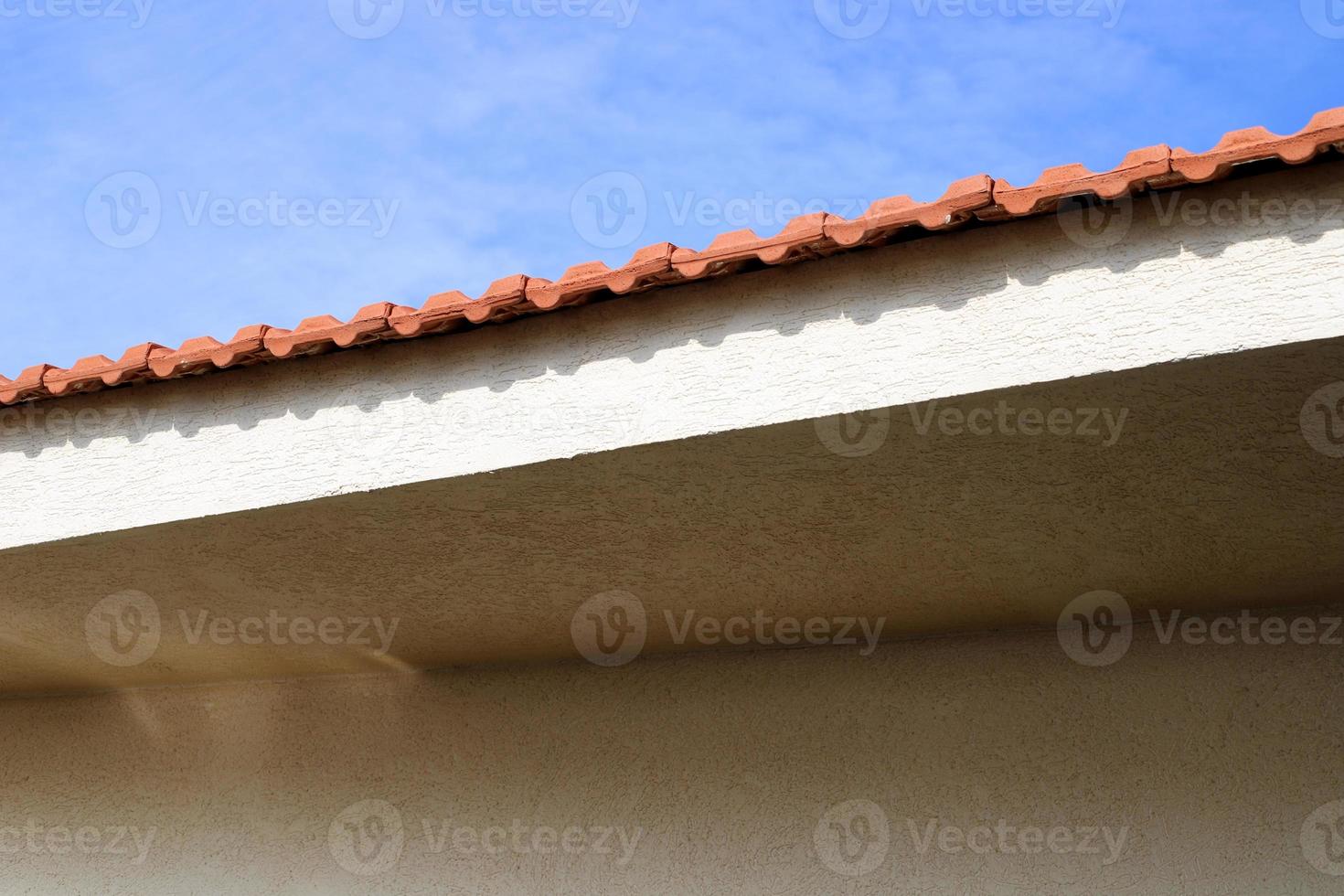 Tiled roof on a residential building in Israel. photo