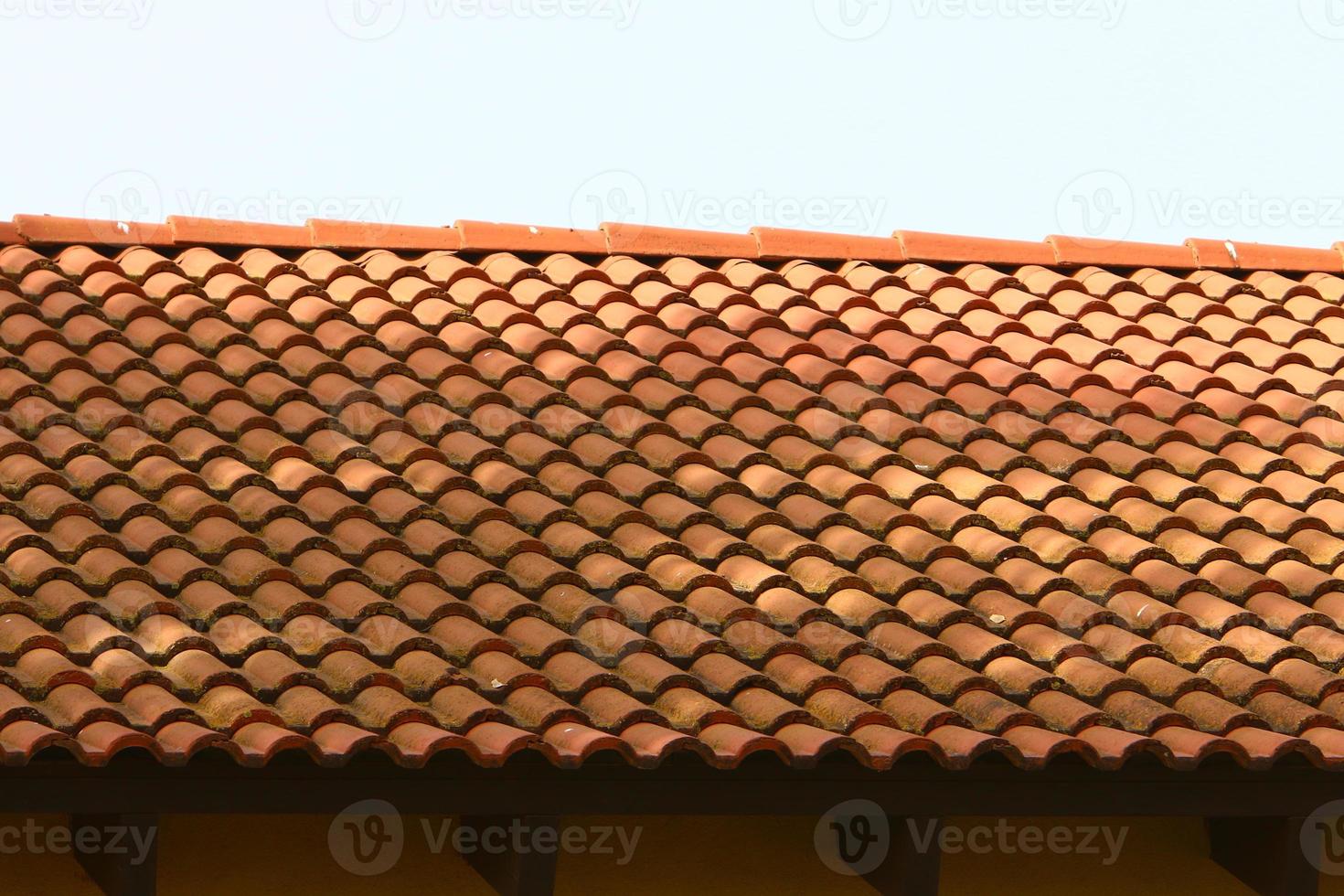 Tiled roof on a residential building in Israel. photo