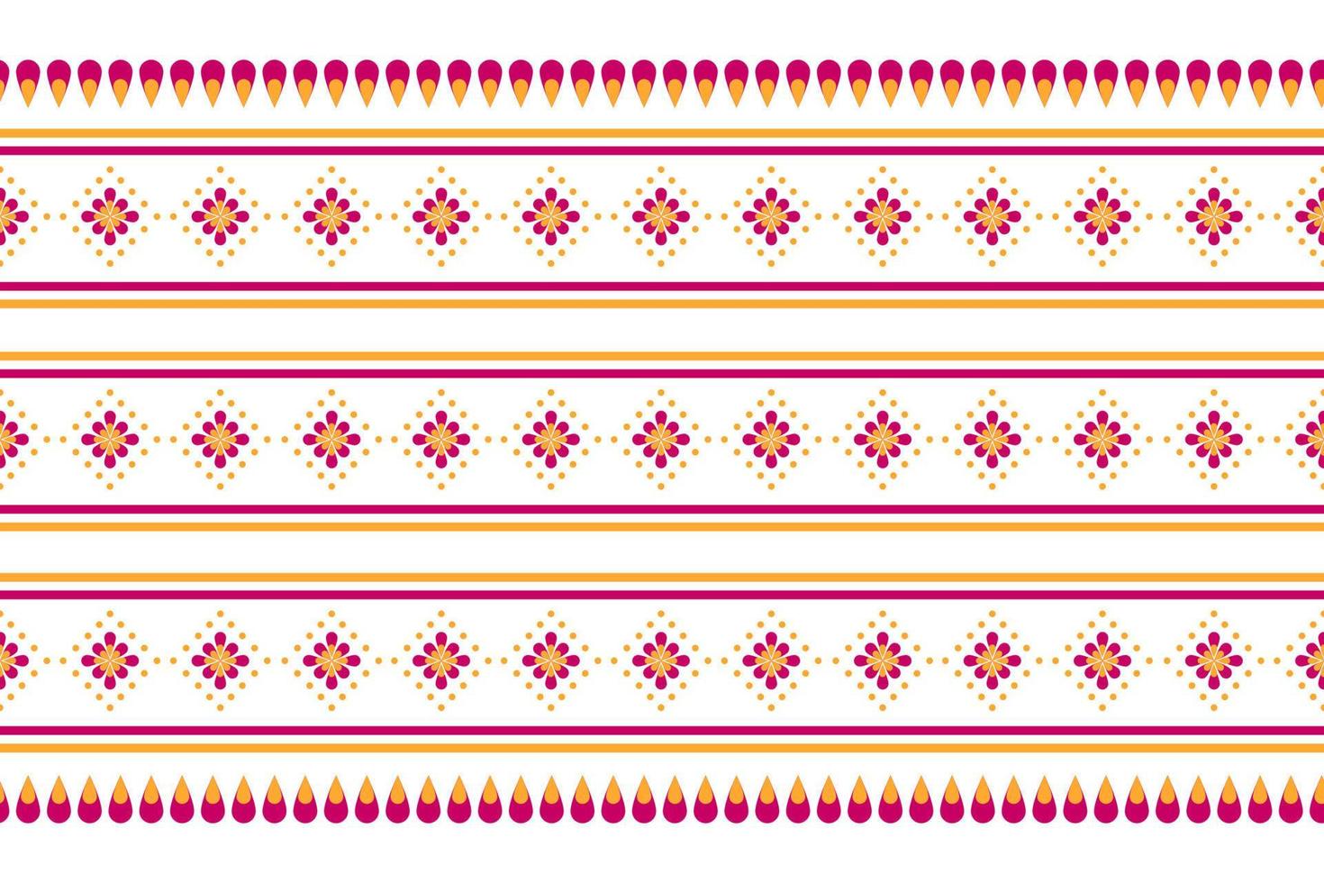 Fabric flower pattern art. Geometric ethnic seamless pattern in tribal. vector