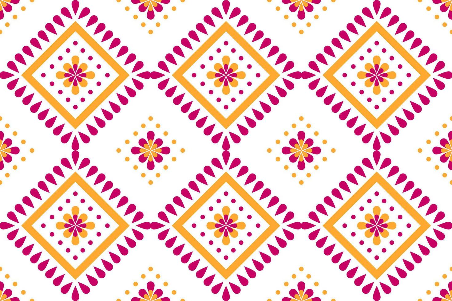 Fabric flower pattern art. Geometric ethnic seamless pattern in tribal. vector