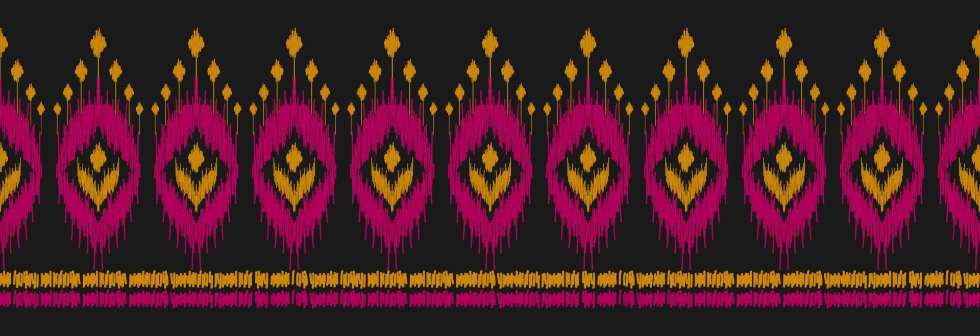 Border ethnic ikat pattern art. folk embroidery, and Mexican style. Aztec geometric ornament print. vector