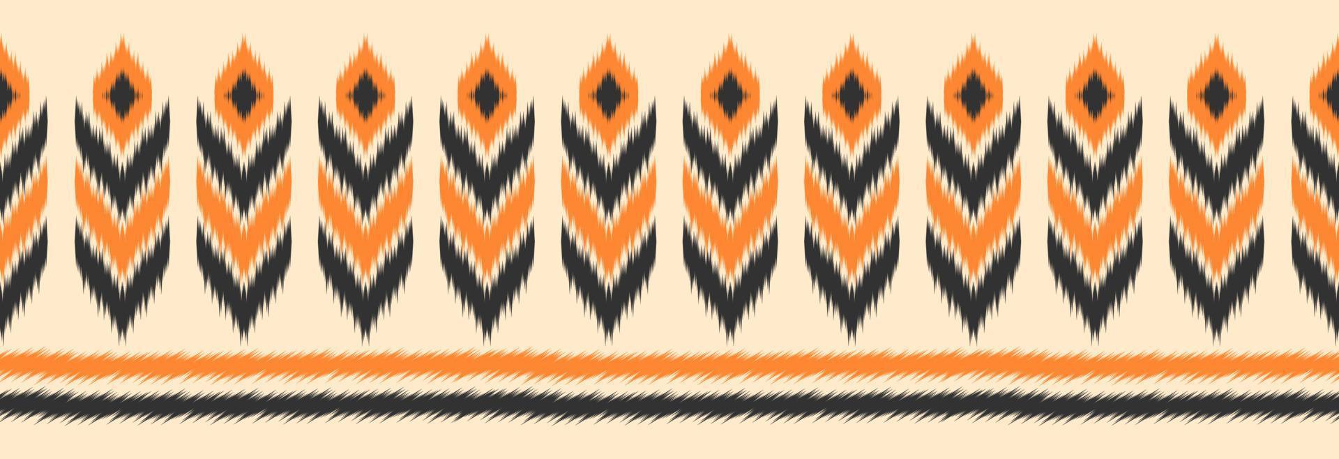 Border ethnic ikat pattern art. folk embroidery, and Mexican style. Aztec geometric ornament print. vector