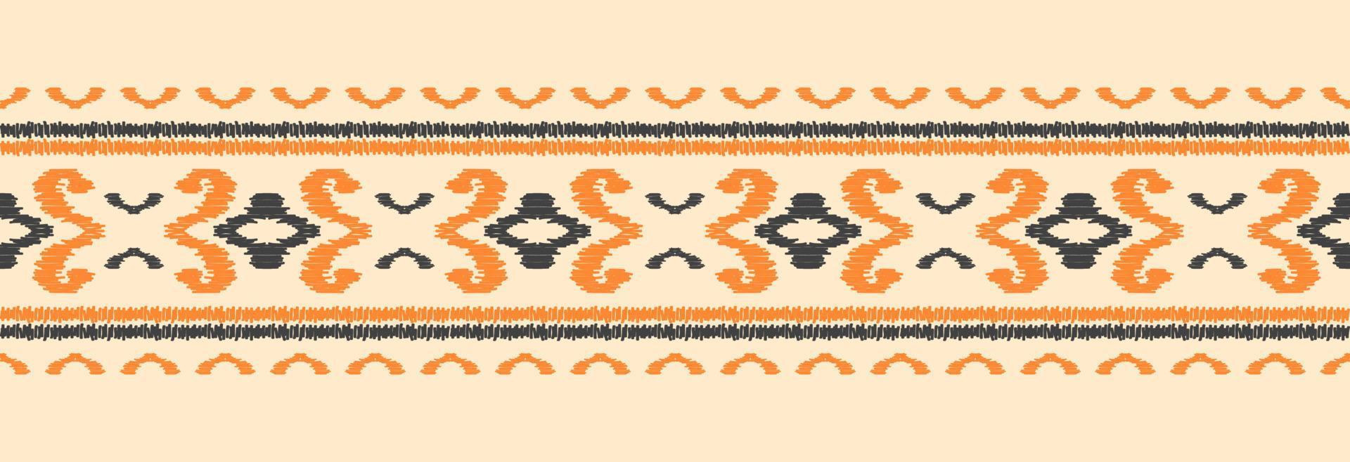 Border ethnic ikat pattern art. folk embroidery, and Mexican style. Aztec geometric ornament print. vector