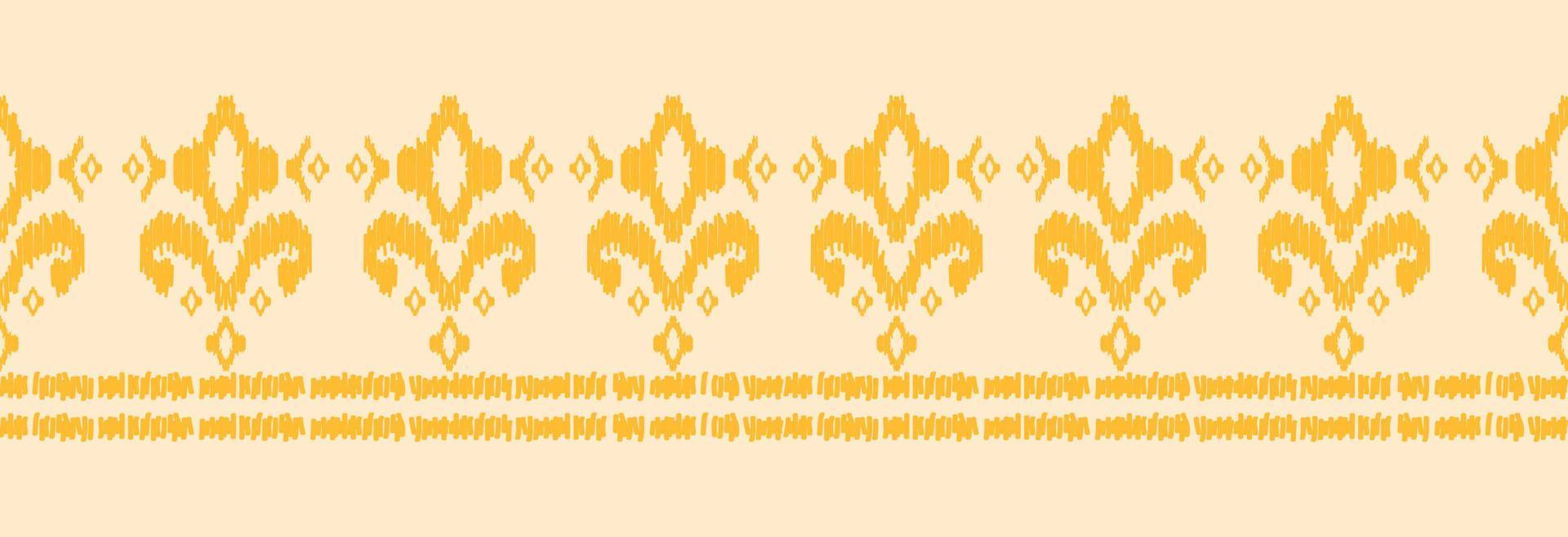 Border ethnic ikat pattern art. folk embroidery, and Mexican style. Aztec geometric ornament print. vector