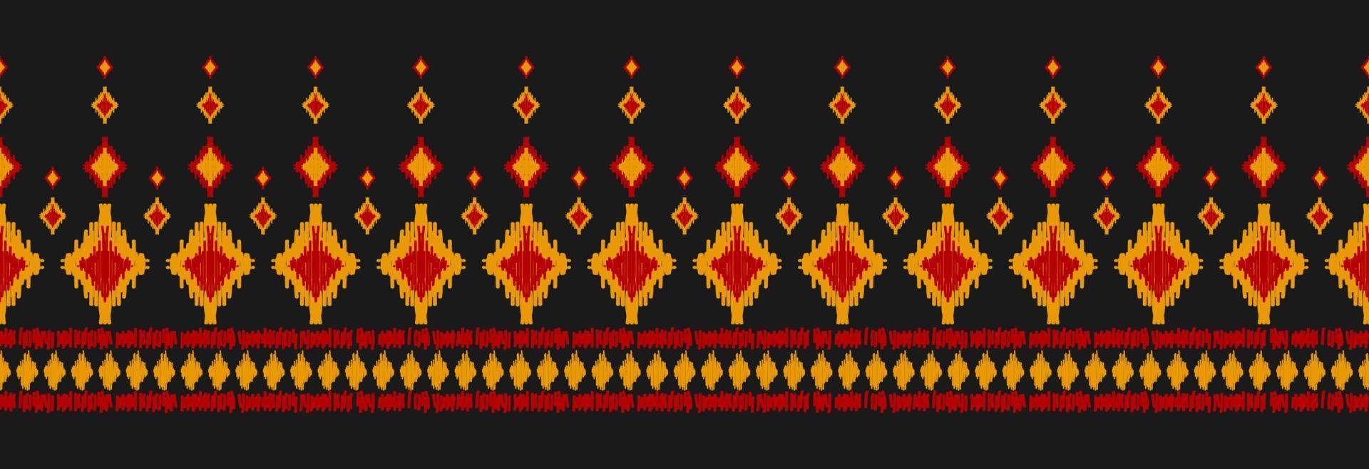 Border ethnic ikat pattern art. folk embroidery, and Mexican style. Aztec geometric ornament print. vector