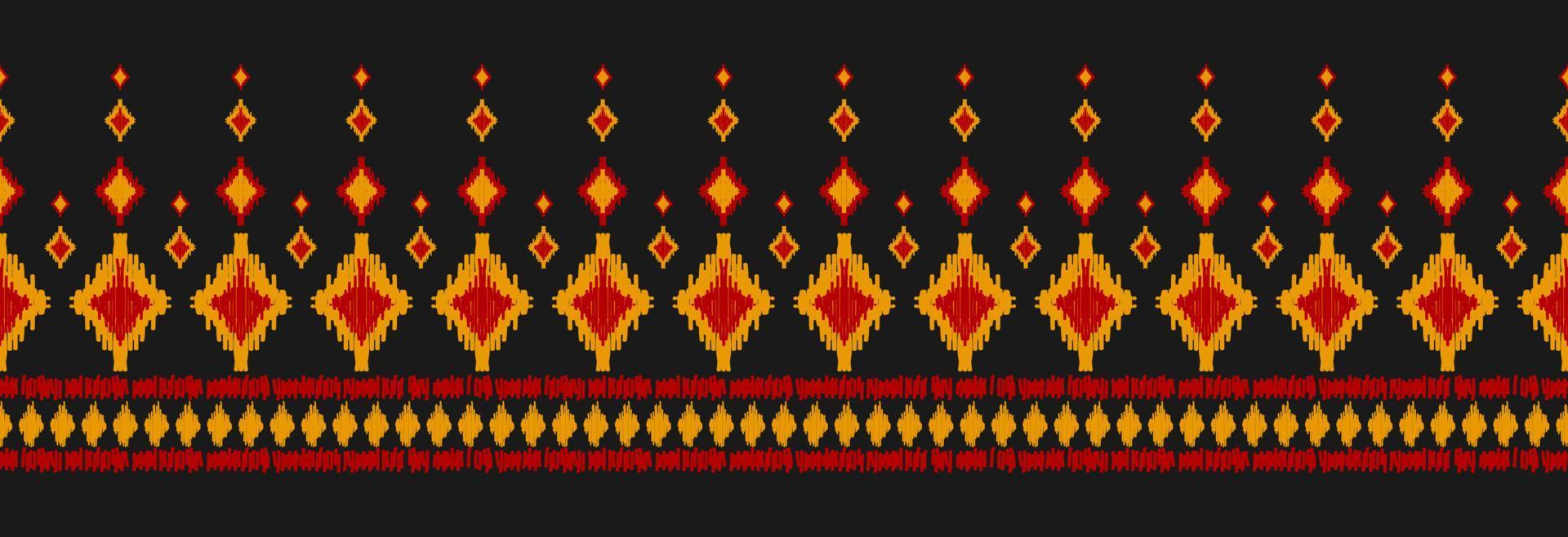 Border ethnic ikat pattern art. folk embroidery, and Mexican style. Aztec geometric ornament print. vector