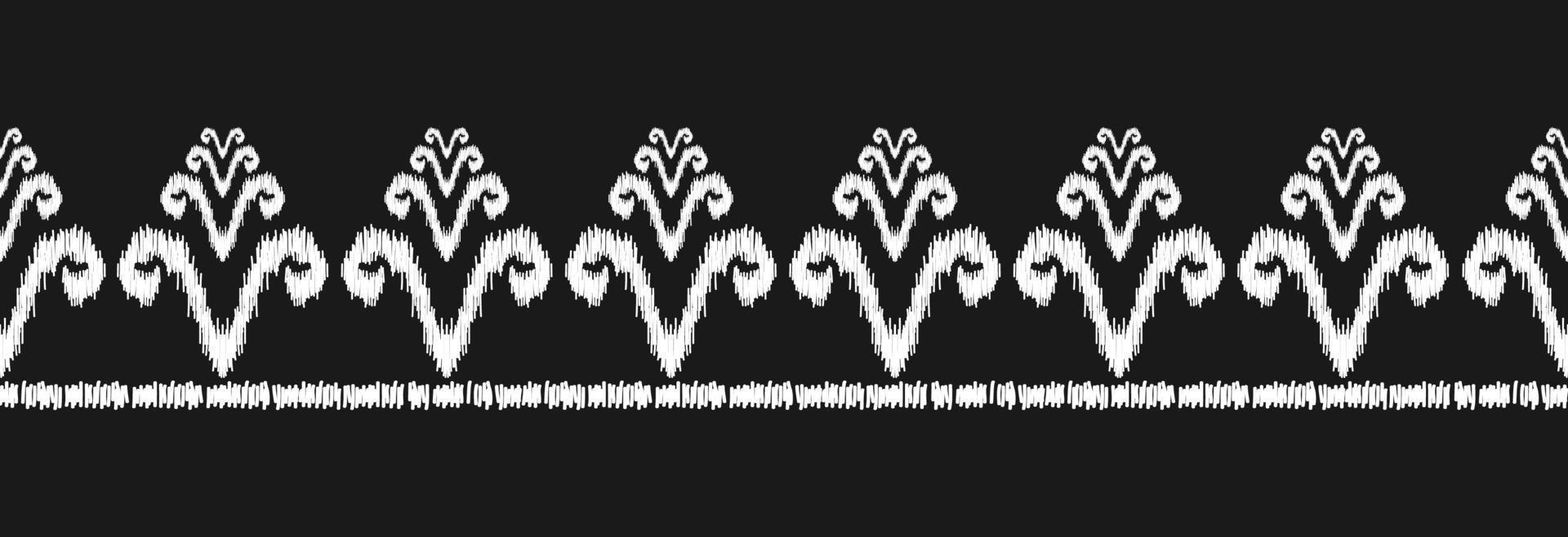 Border ethnic ikat pattern art. folk embroidery, and Mexican style. Aztec geometric ornament print. vector