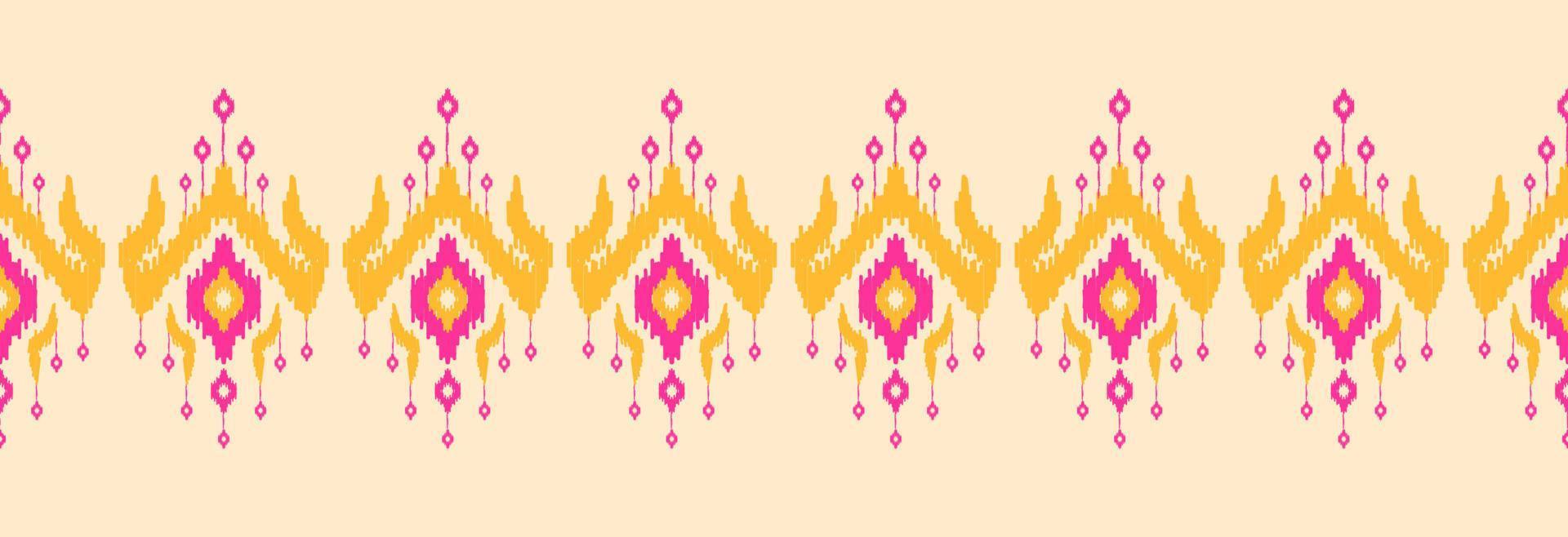 Border ethnic ikat pattern art. folk embroidery, and Mexican style. Aztec geometric ornament print. vector