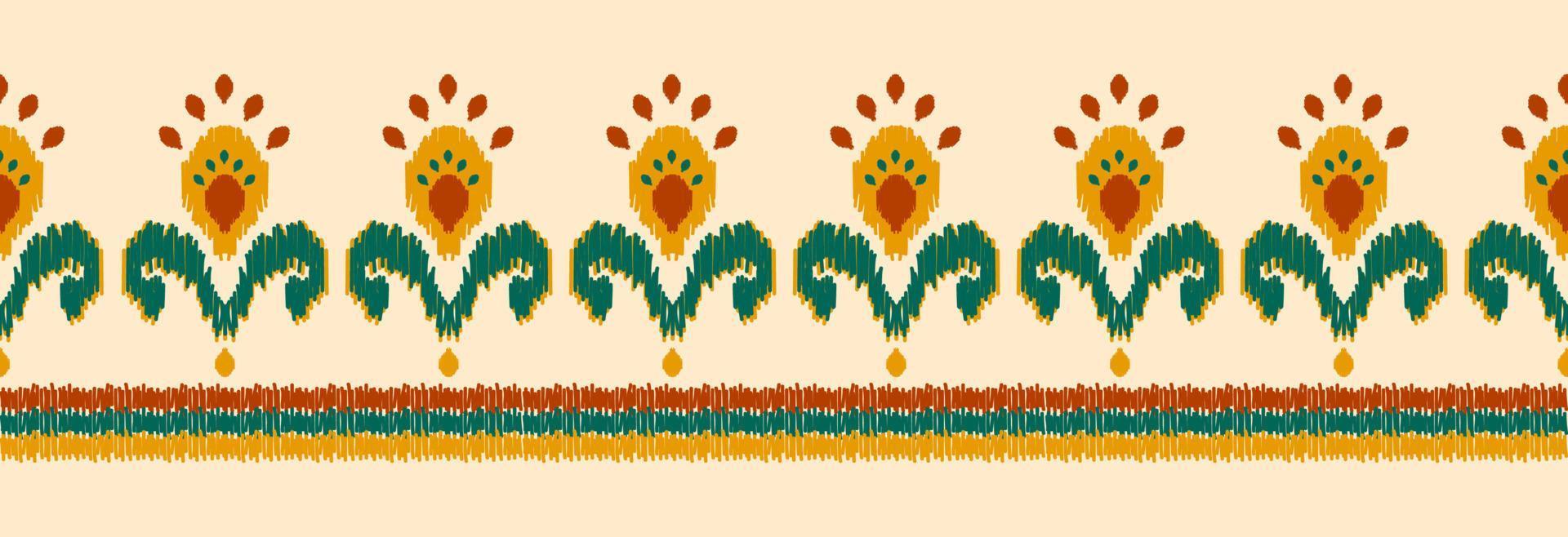 Border ethnic ikat pattern art. folk embroidery, and Mexican style. Aztec geometric ornament print. vector