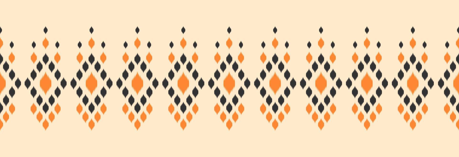 Border ethnic ikat pattern art. folk embroidery, and Mexican style. Aztec geometric ornament print. vector