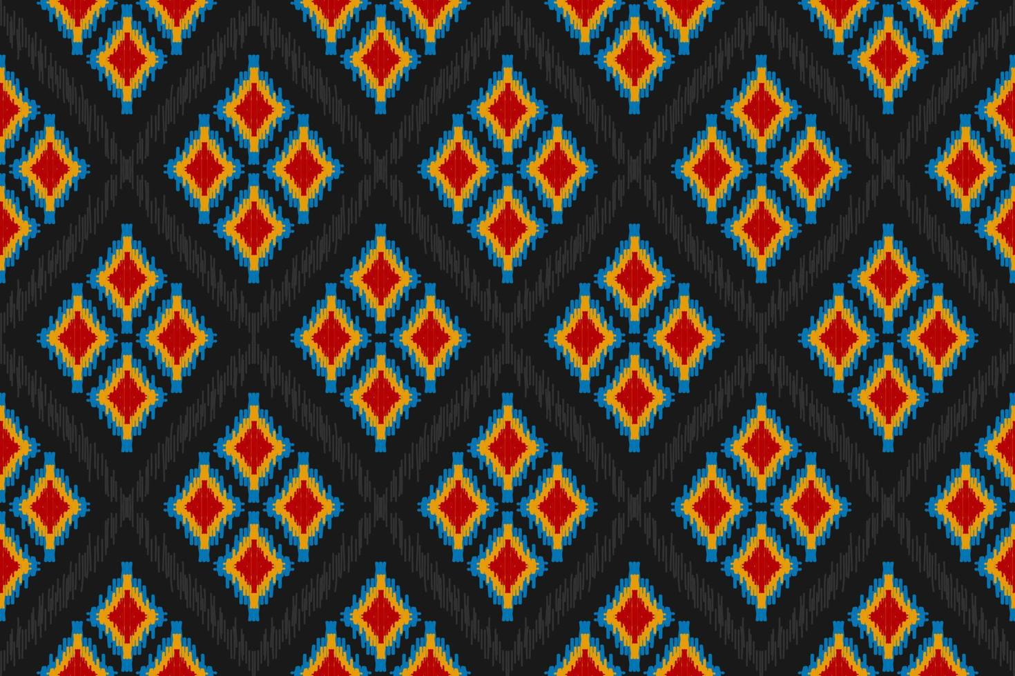 Fabric ikat pattern art. Geometric ethnic seamless pattern traditional. American, Mexican style. vector