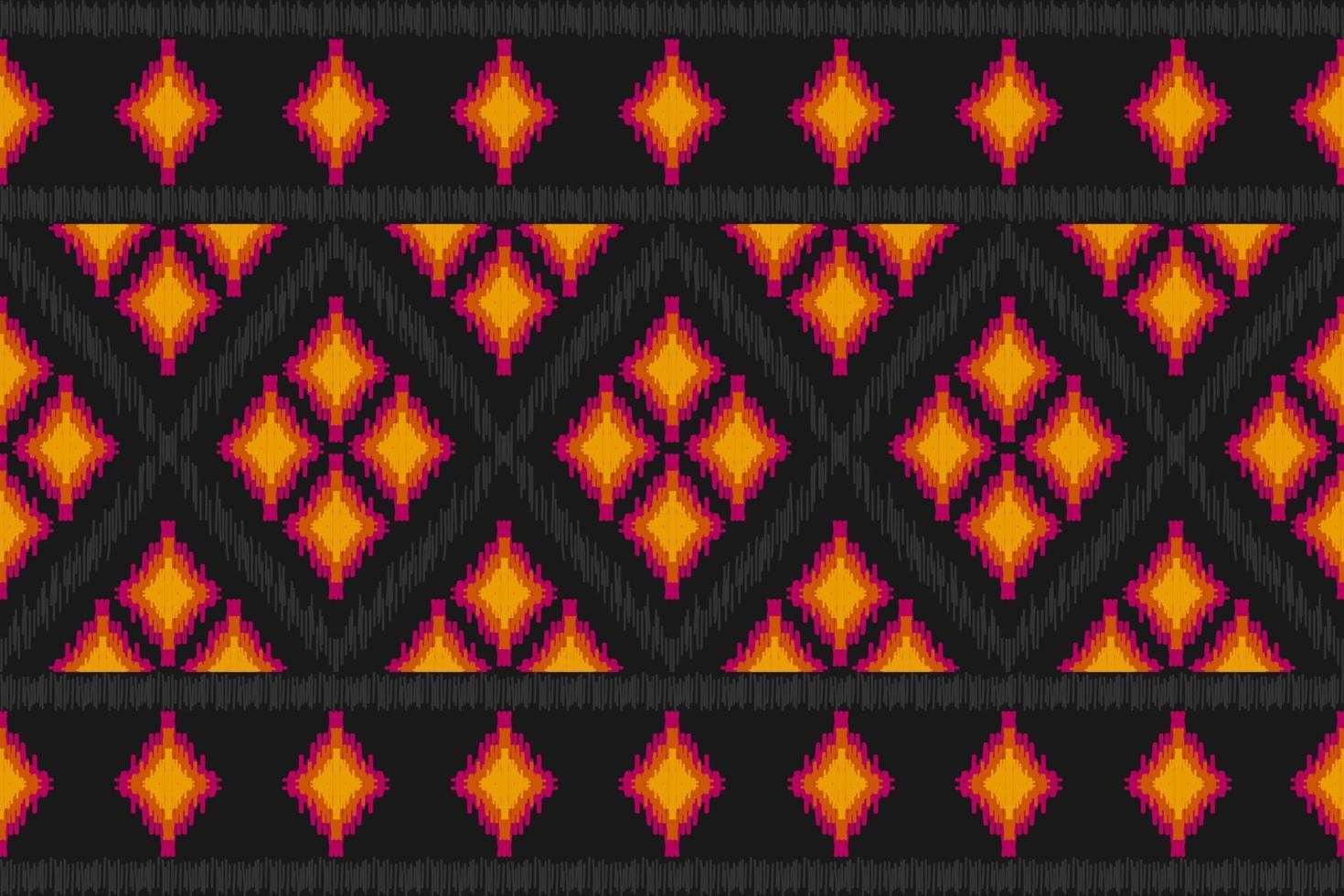 patrón étnico ikat sin costuras en tribal. estampado de adornos étnicos geométricos aztecas. estilo de patrón ikat. vector