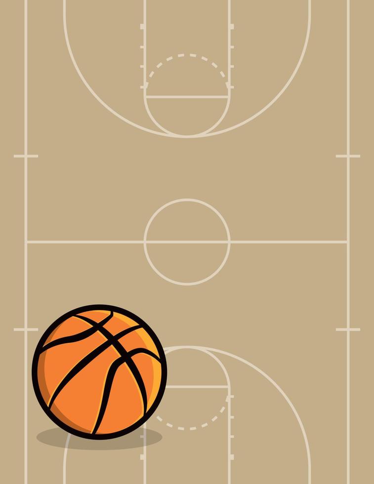 ilustración de fondo de pelota y cancha de baloncesto vector