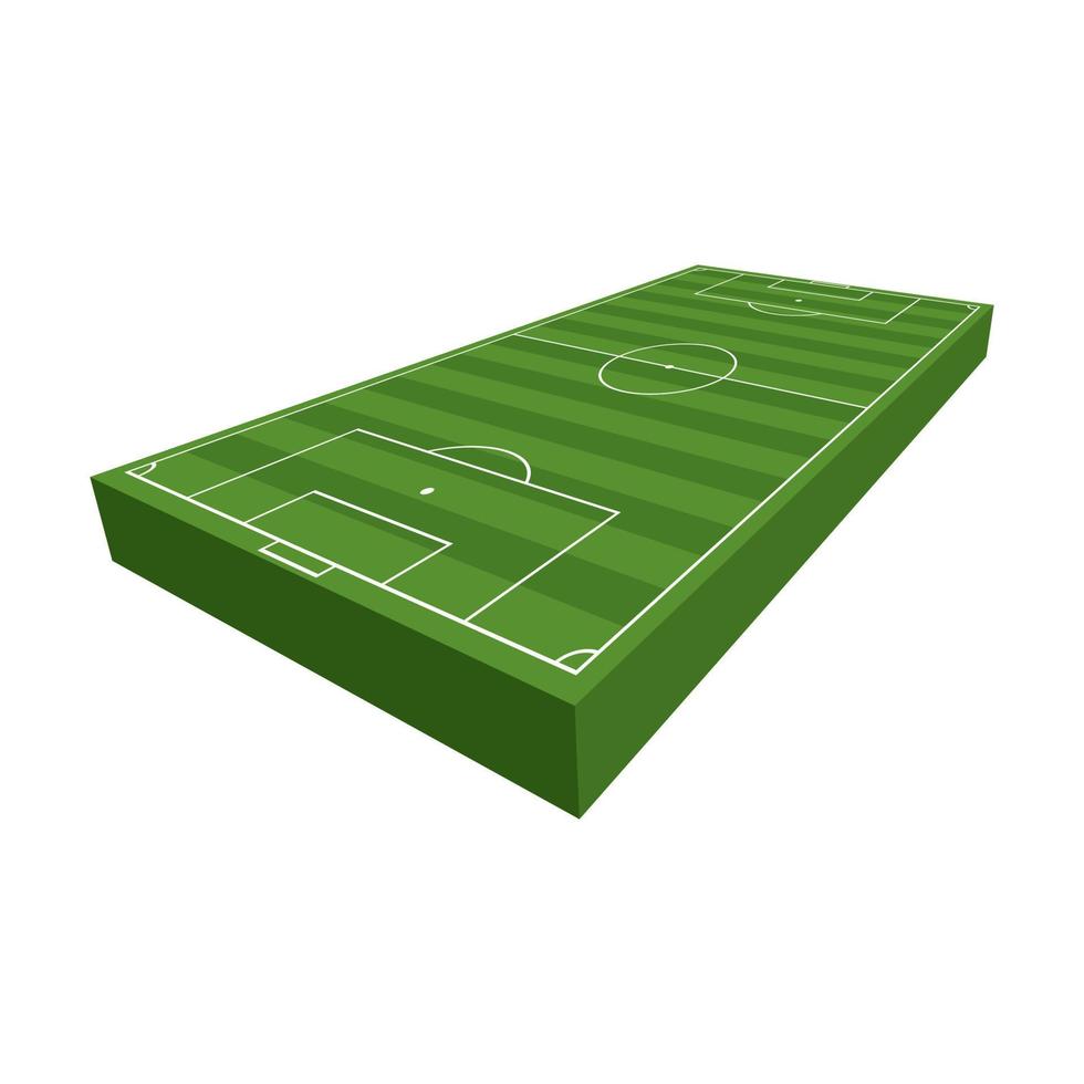 ilustración de campo de fútbol de fútbol 3d vector