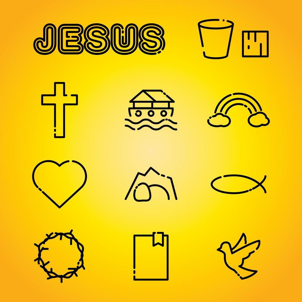 ilustración de iconos de religión de fe cristiana vector