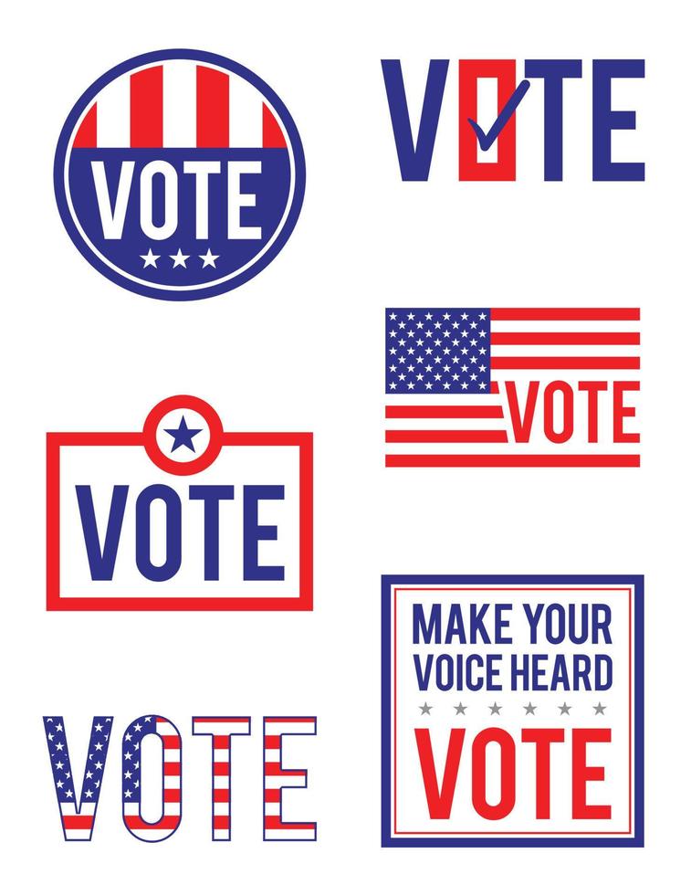 A Set of American Election VOTE icons illustration vector