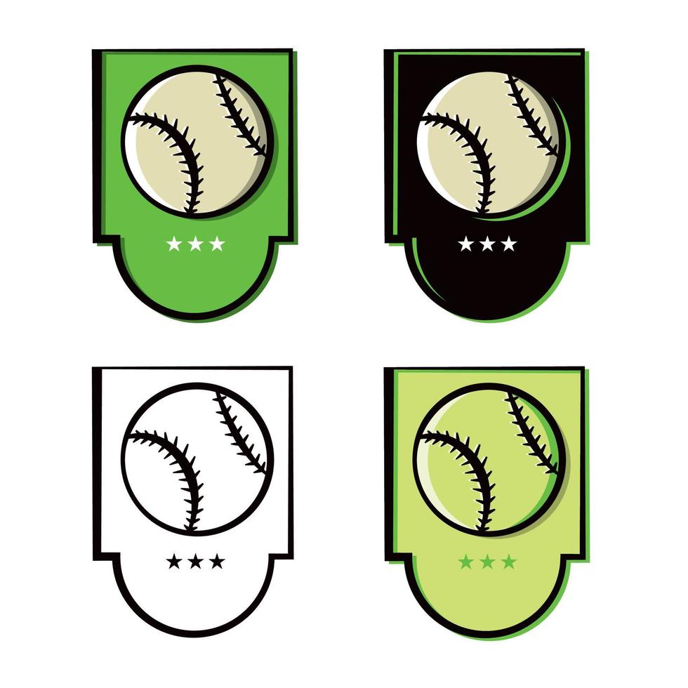 conjunto de iconos de emblema de béisbol vector