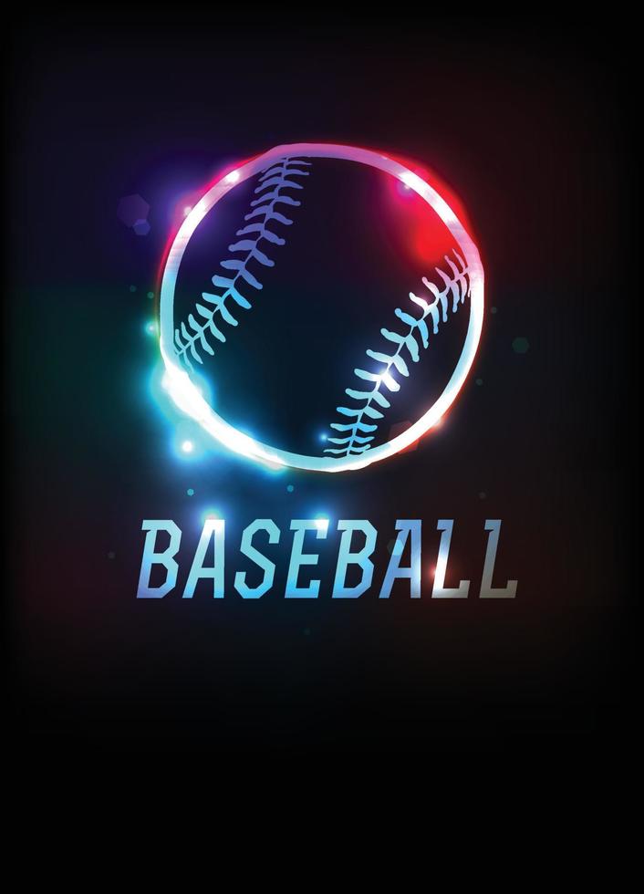 Glowing Baseball Icon Background Illustration vector