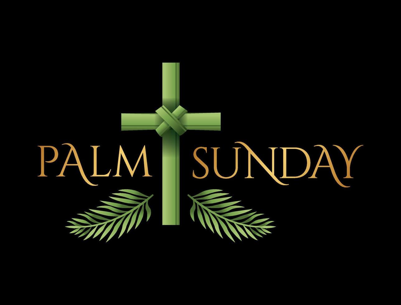 Christian Palm Sunday Cross Theme Illustration vector