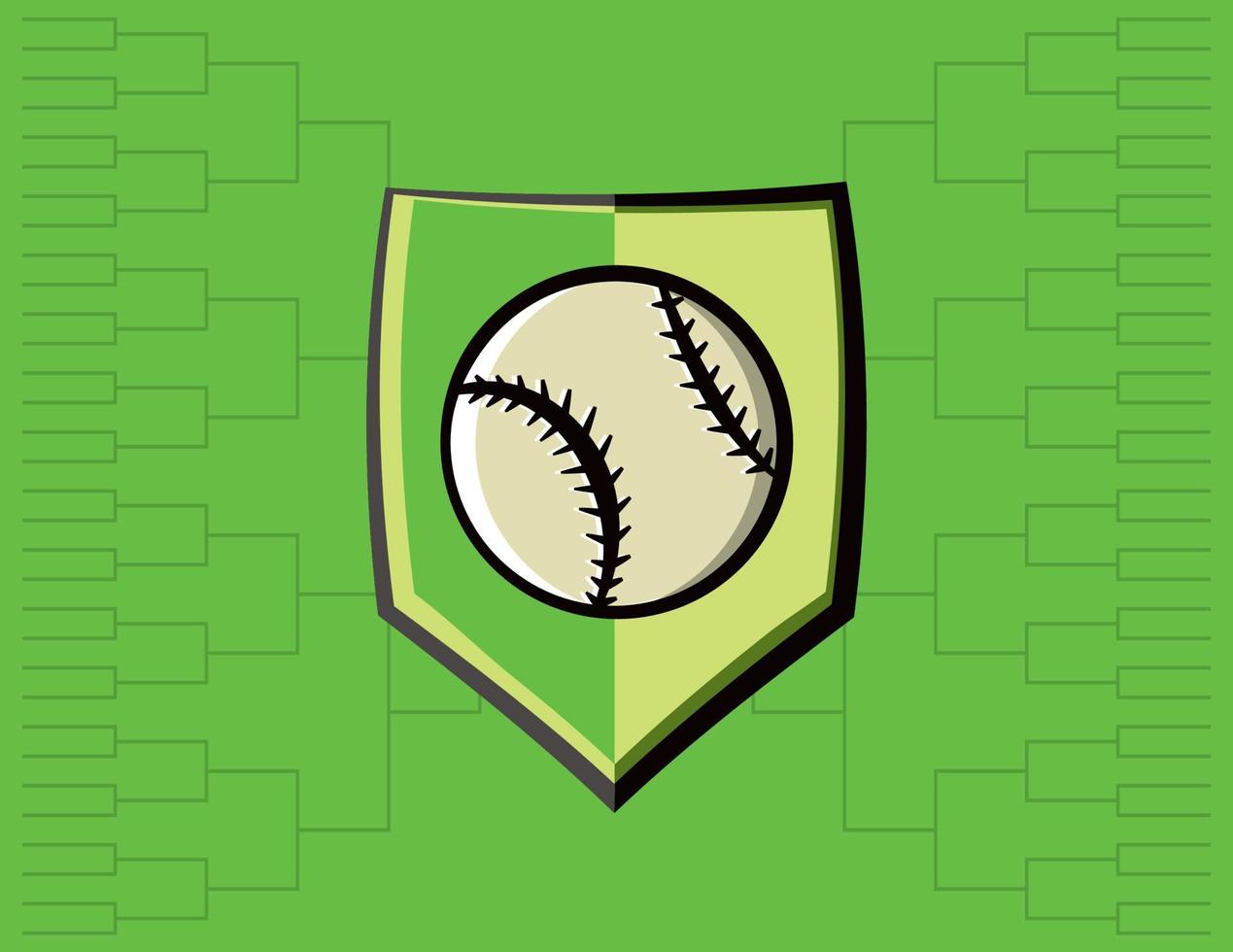 emblema de béisbol y fondo del torneo vector