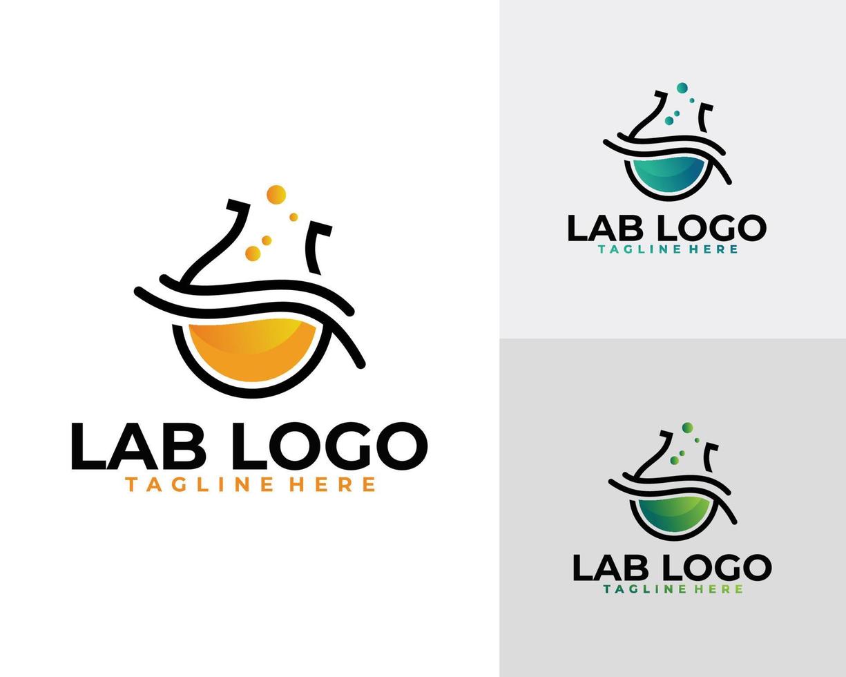 vector de icono de logotipo de laboratorio de ciencia aislado