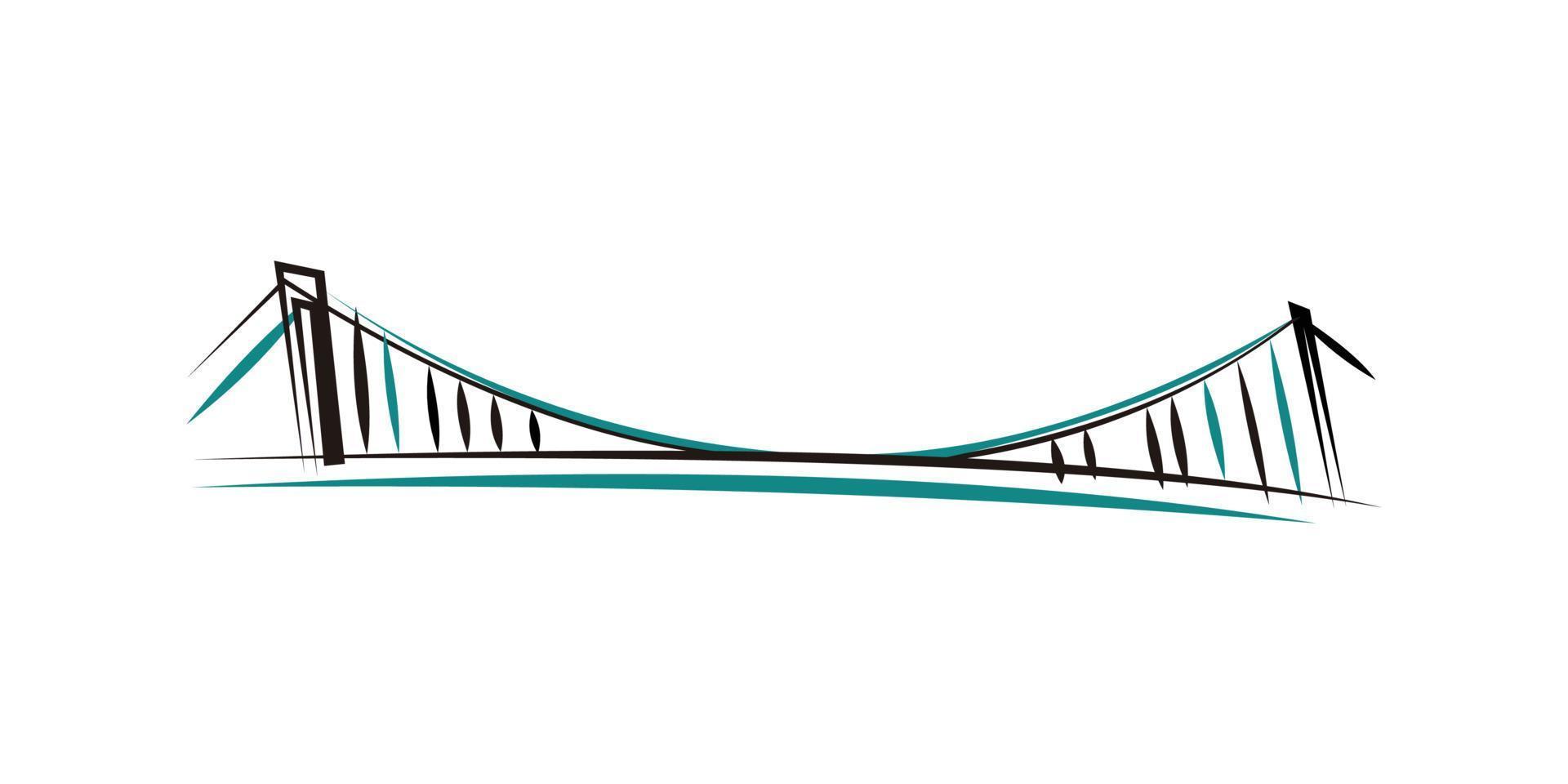 vector de icono de logotipo de puente aislado