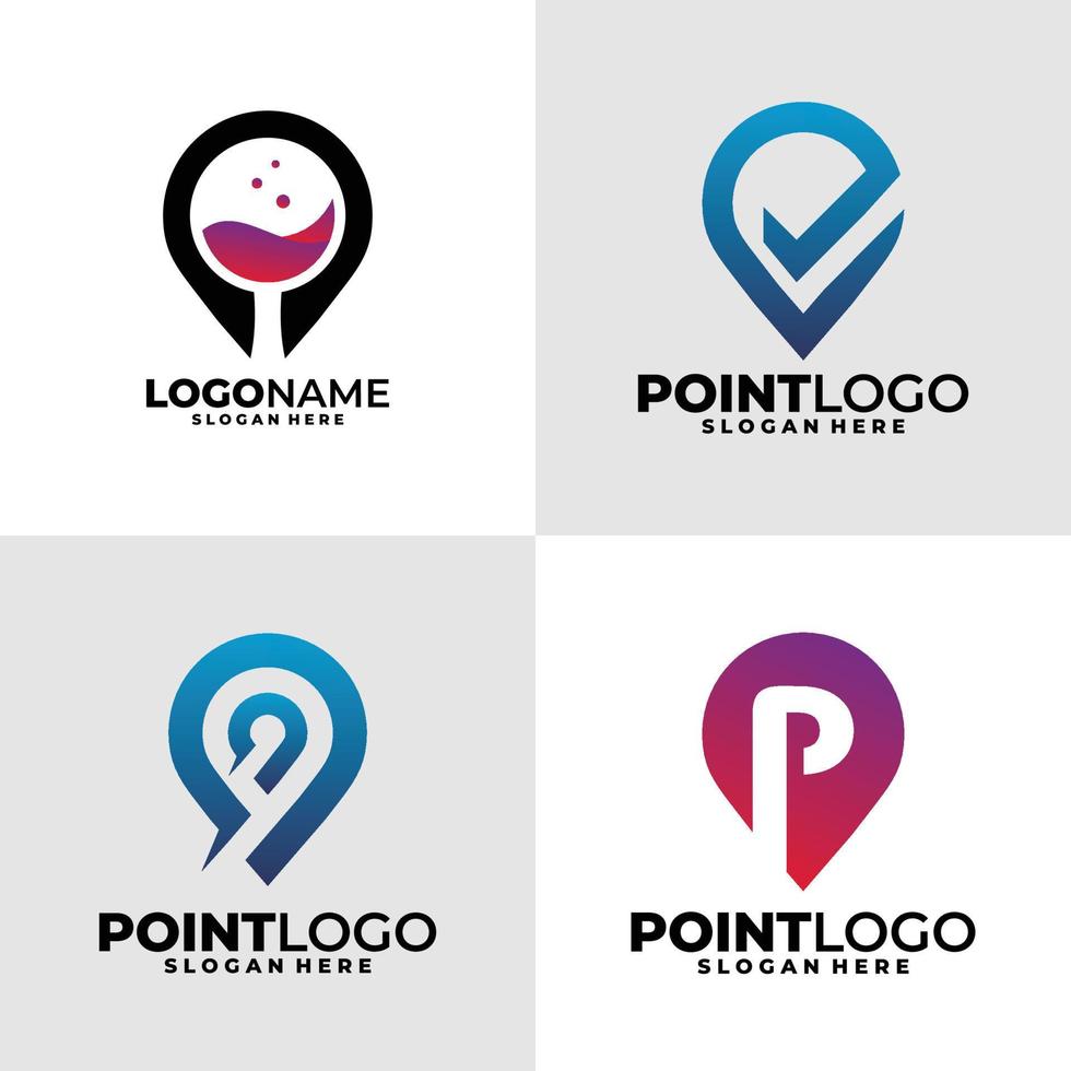 diseño de vector de conjunto de logotipo de punto