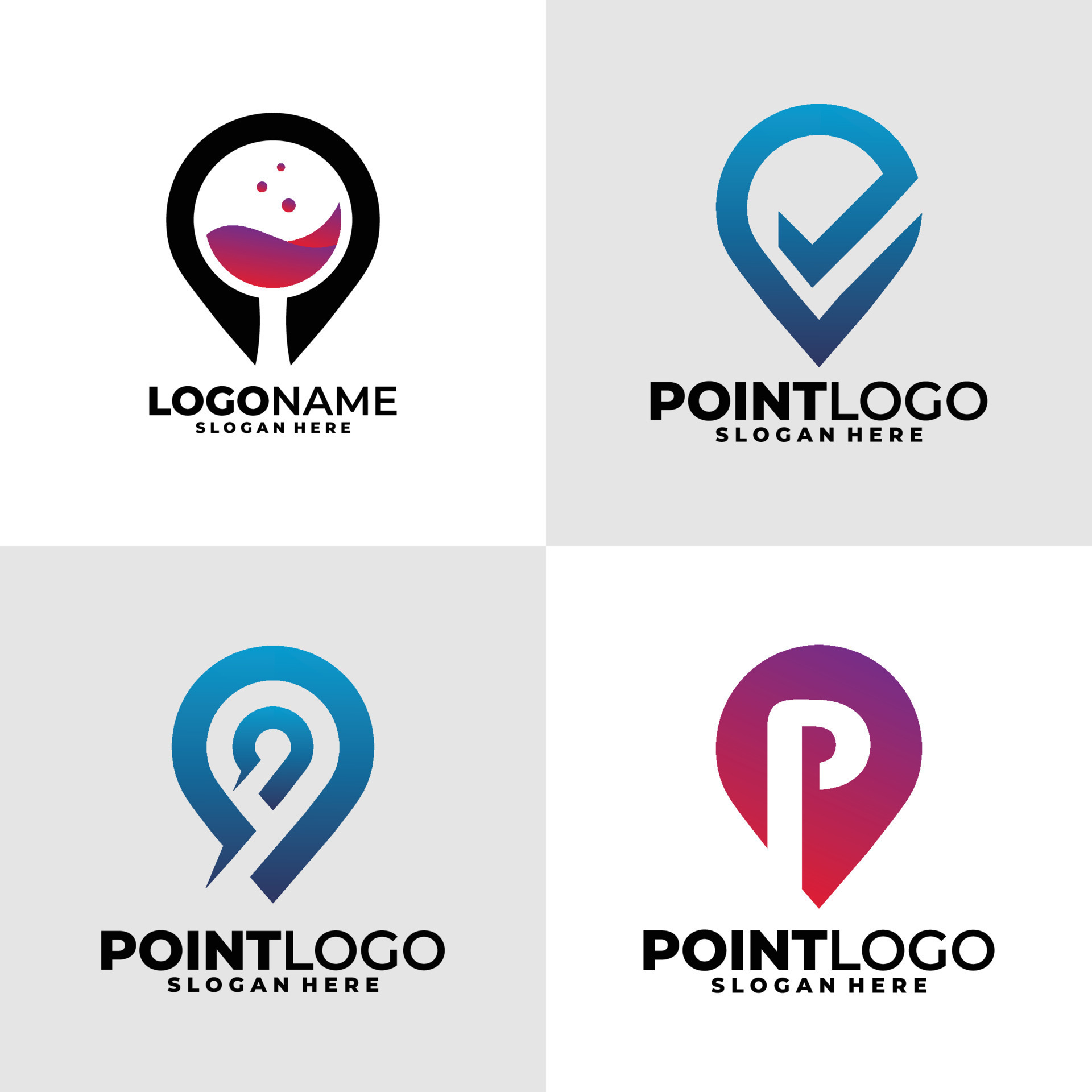 point logo set vector design 16799710 Vector Art at Vecteezy