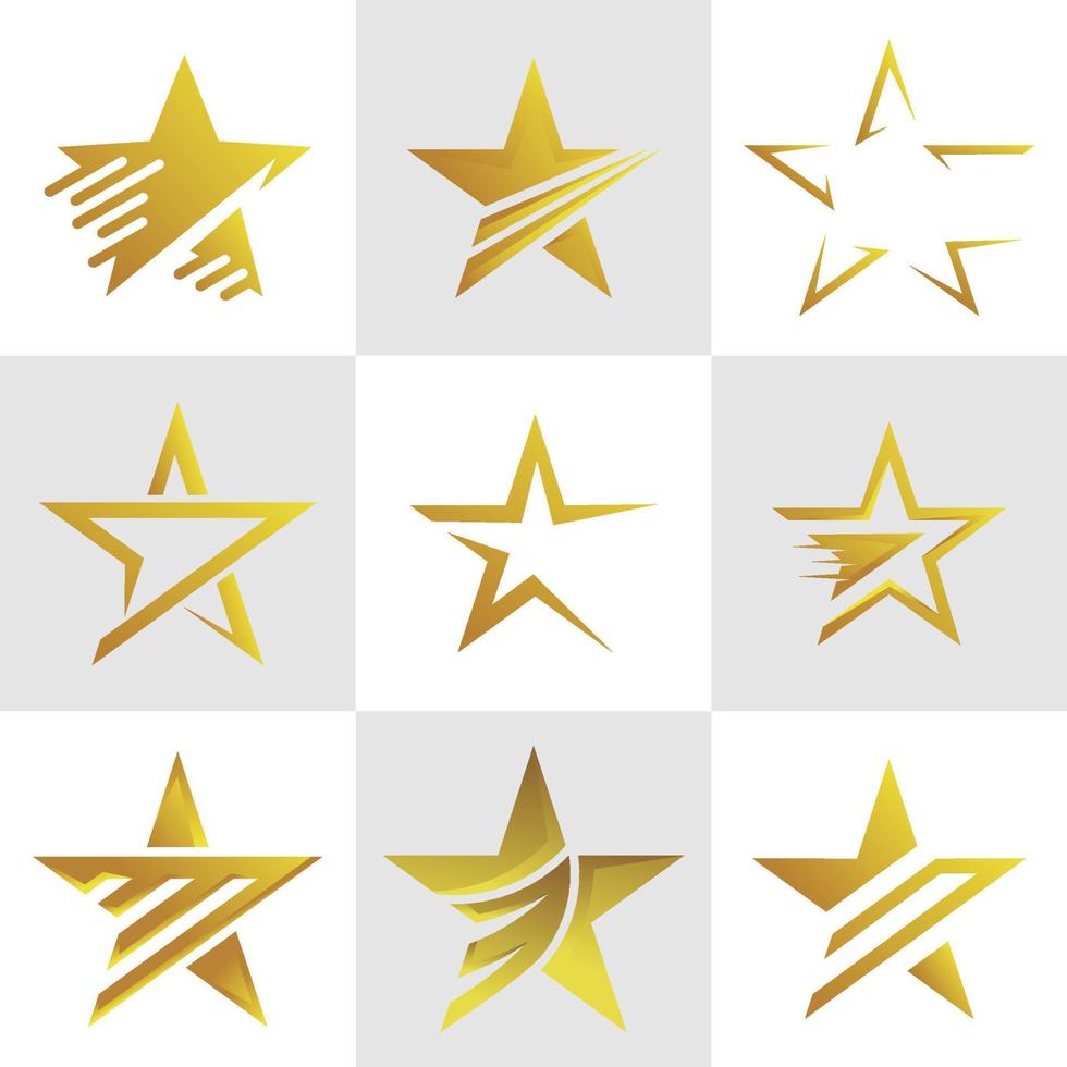 set of star logo design vector