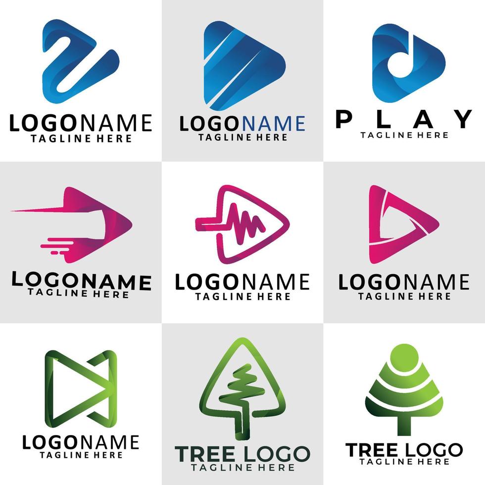 conjunto de vectores de diseño de logotipo de juego