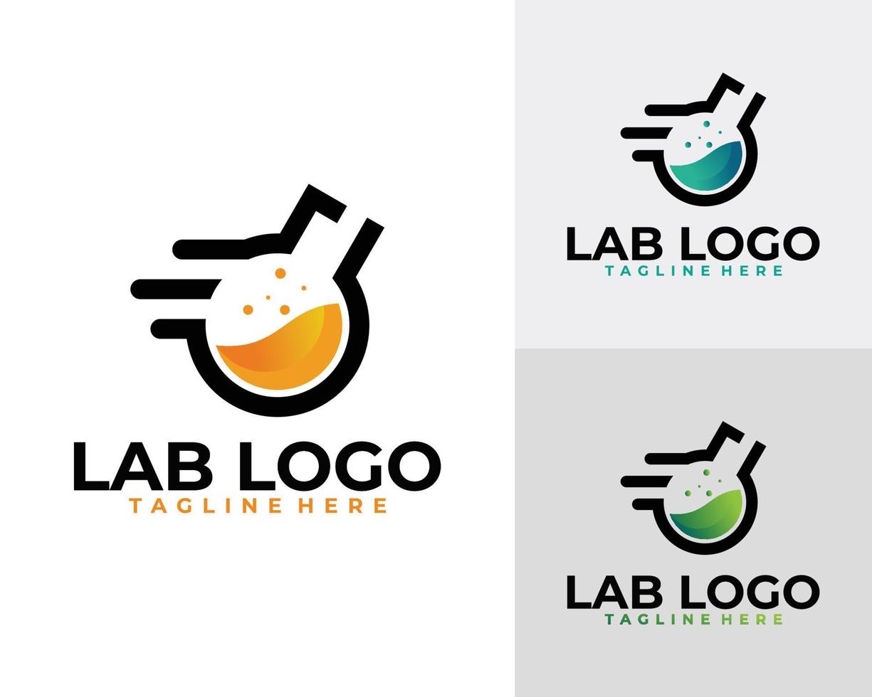 vector de icono de logotipo de laboratorio de ciencia aislado