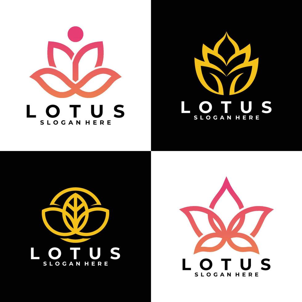 diseño de vector de logotipo de flor de loto